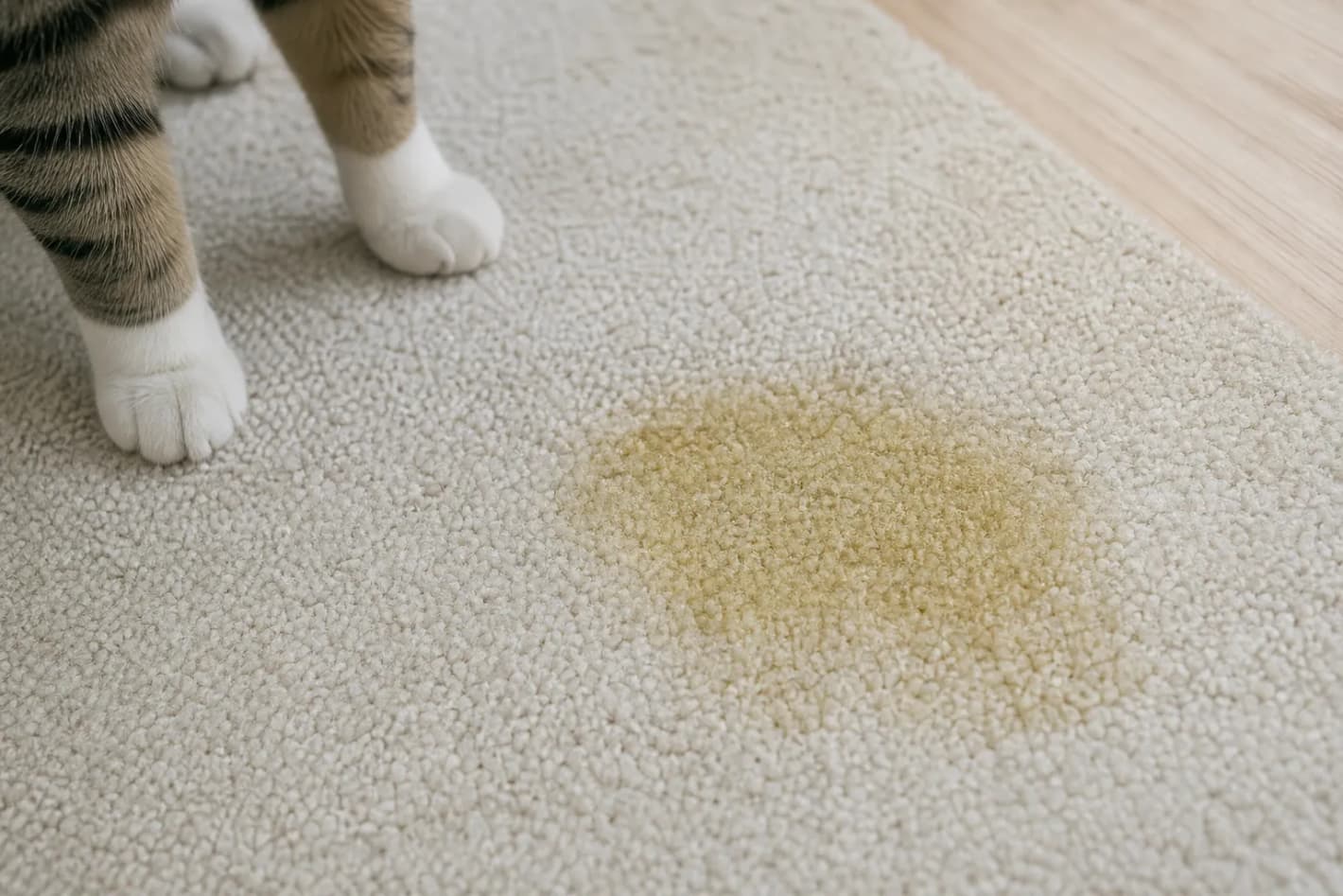 What Causes Yellow Cat Urine Stains on Carpets, and How Quickly Should You Act?